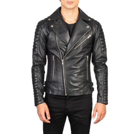Armand Black Leather Biker Jacket